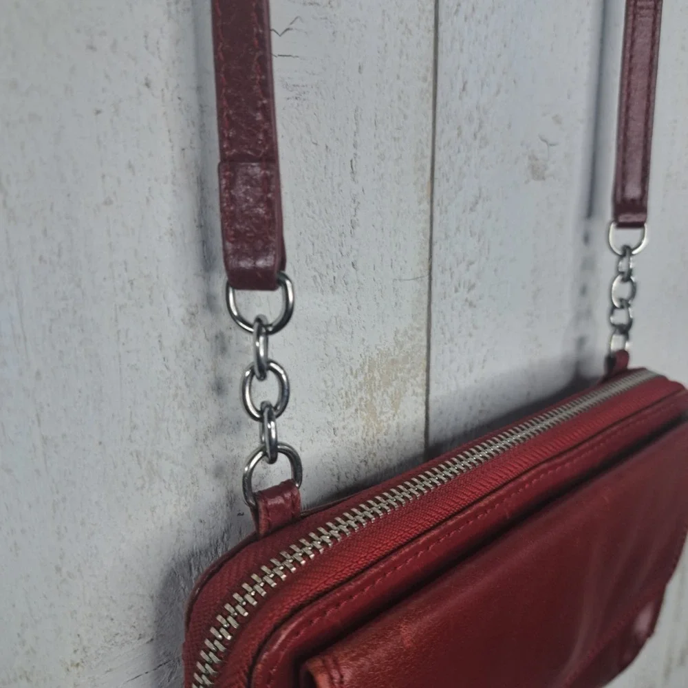 Vintage Revival Dark Academia Original HOBO Leather Crossbody Oxblood Clutch